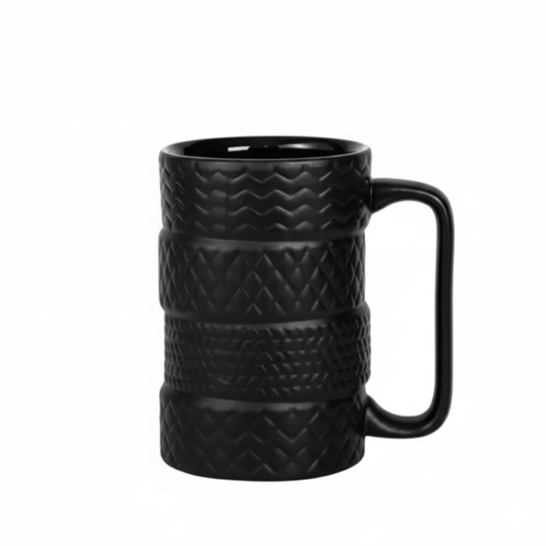 Tire-Shaped Ceramic Coffee Mug – Large Capacity Heat-Resistant Novelty Cup for Home & Office