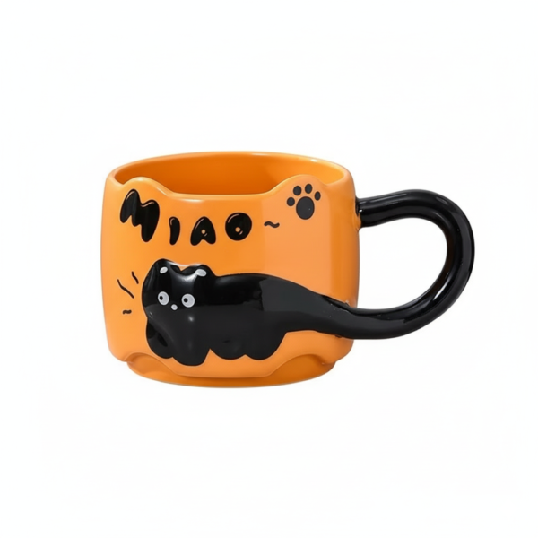 Stackable Cat Ceramic Mug – Cute Cartoon Coffee & Tea Cup for Daily Use and Gifting